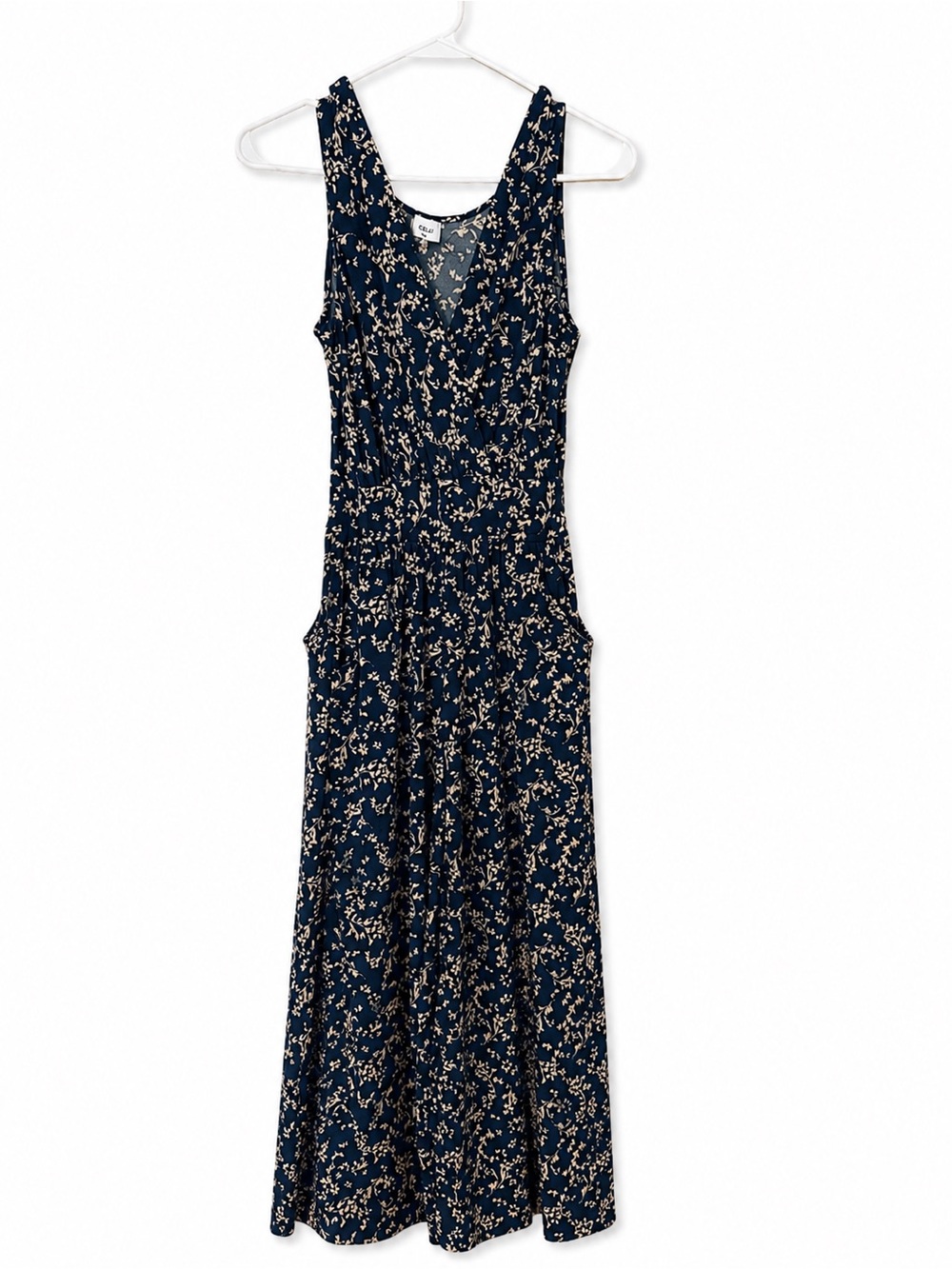 Women's Navy Floral V-Neck Maxi Dress/Pant suit